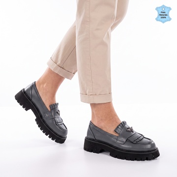 Pantofi Dama Piele Naturala Elyf Gri