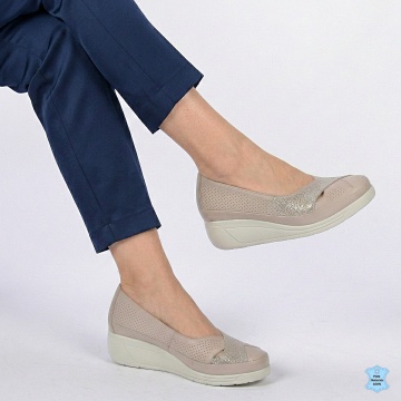Pantofi Dama Piele Naturala Merlos Nude