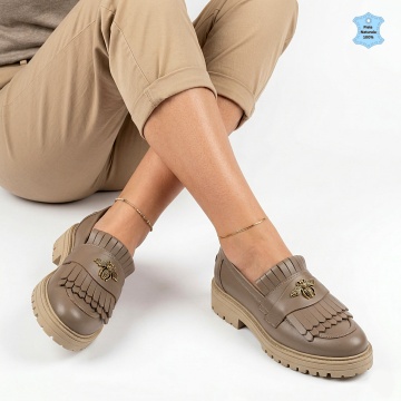 Pantofi Dama Piele Naturala Mussa Nude