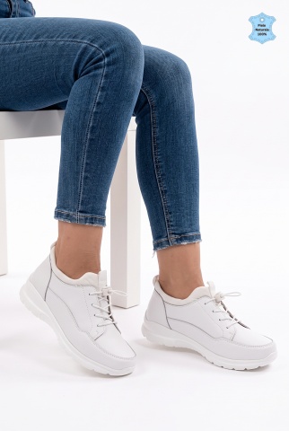Pantofi Dama Piele Naturala Ryu Albi