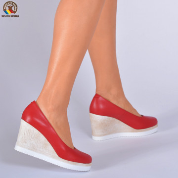 Pantofi Dama Piele Naturala Zelyna Rosii