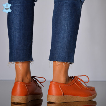 Pantofi Dama Piele Naturala Zora 3 Orange- Need 4 Shoes