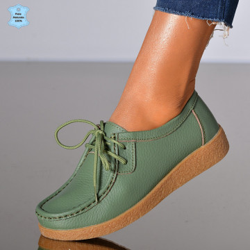 Pantofi Dama Piele Naturala Zora 3 Verzi- Need 4 Shoes