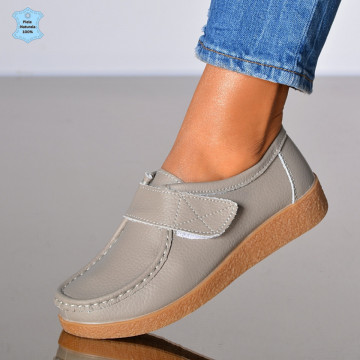 Pantofi Dama Piele Naturala Zora 4 Gri - Need 4 Shoes