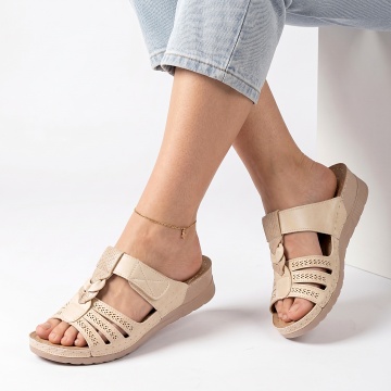 Papuci Dama Limo Beige