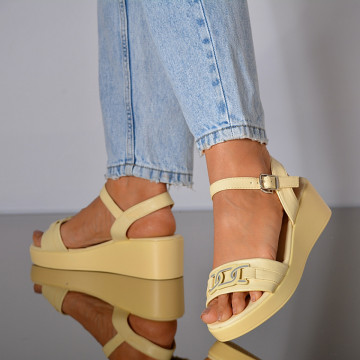 Sandale Cu Platforma Kimy Galbene- Need 4 Shoes