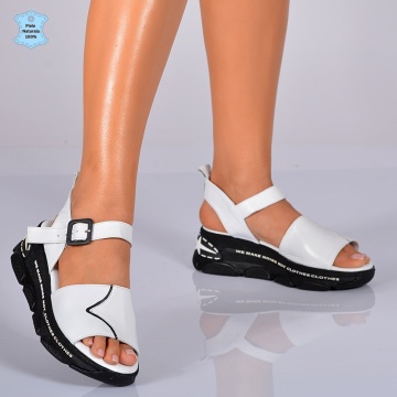 Sandale Dama Piele Naturala Oxiana Albe- Need 4 Shoes