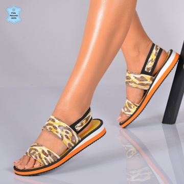 Sandale Dama Piele Naturala Ruby Galbene- Need 4 Shoes