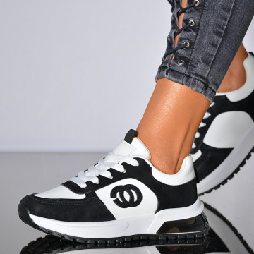 Adidasi Dama Carolina Alb/Negru- Need 4 Shoes