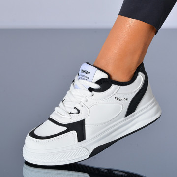 Adidasi Dama Imblaniti Lesly Alb/Negru- Need 4 Shoes