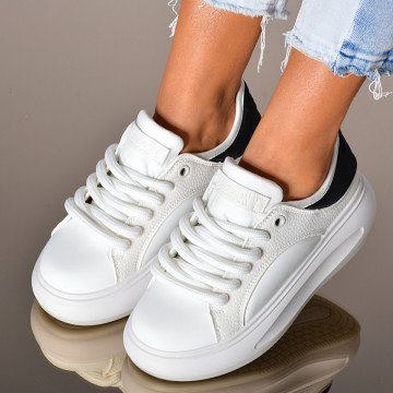 Adidasi Dama Jordy Alb/Negru- Need 4 Shoes