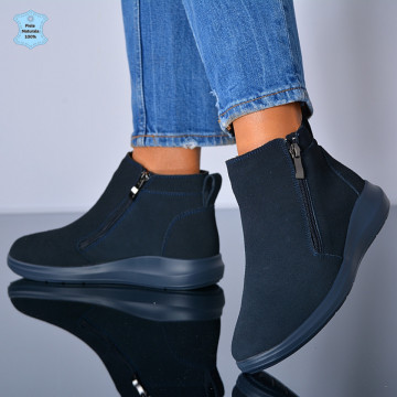 Ghete Dama Piele Naturala Gratyela 2 Navy- Need 4 Shoes