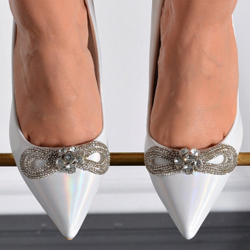 Pantofi Cu Toc Dama Sinderela Argintii- Need 4 Shoes