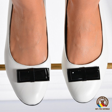 Pantofi Cu Toc Piele Naturala Minola Albi-Need 4 Shoes