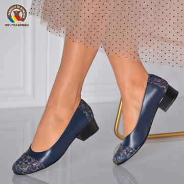 Pantofi Cu Toc Piele Naturala Odesa 3 Navy- Need 4 Shoes