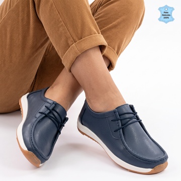 Pantofi Dama Piele Naturala Latia Navy
