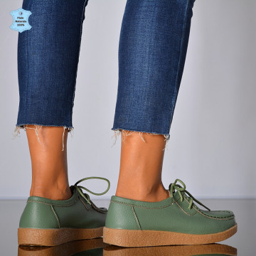 Pantofi Dama Piele Naturala Zora 3 Verzi- Need 4 Shoes