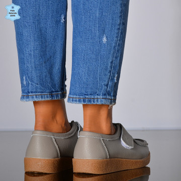 Pantofi Dama Piele Naturala Zora 4 Gri - Need 4 Shoes