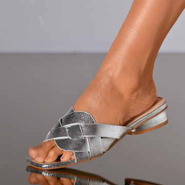 Papuci Cu Toc Sabyna Argintii- Need 4 Shoes