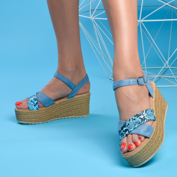 Sandale cu platforma Aron Albastre- Need 4 Shoes