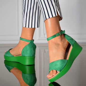 Sandale Cu Platforma Iriana Verzi- Need 4 Shoes