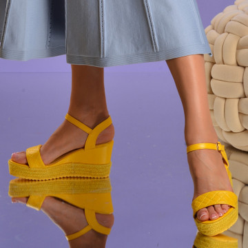Sandale cu platforma Ollie Galbene- Need 4 Shoes