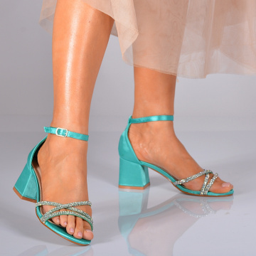 Sandale Dama Cu Toc Alesya Verzi- Need 4 Shoes