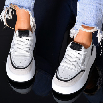 Adidasi Dama Leva Alb/Negru- Need 4 Shoes