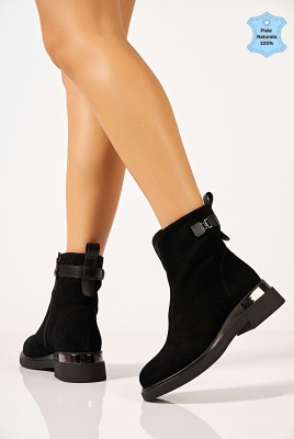 Botine Dama Piele Naturala Ianis Negre 2