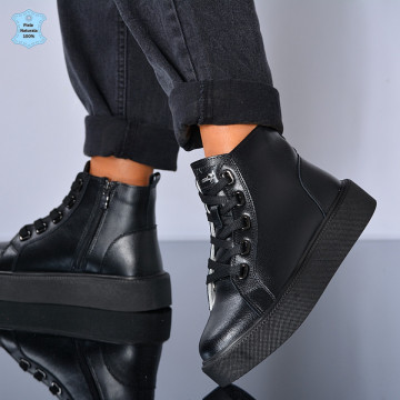 Ghete Dama Piele Naturala Alexia Negre- Need 4 Shoes