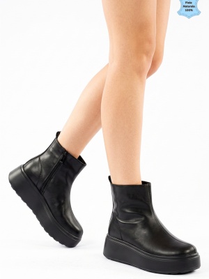 Ghete Dama Piele Naturala Cleo Negre