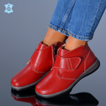 Ghete Dama Piele Naturala Nola Bordo- Need 4 Shoes