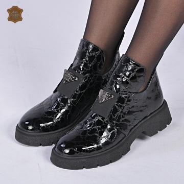 Ghete Dama Piele Naturala Sigrid 2 Negre