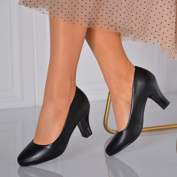 Pantofi Cu Toc Dama Floria  Negri- Need 4 Shoes