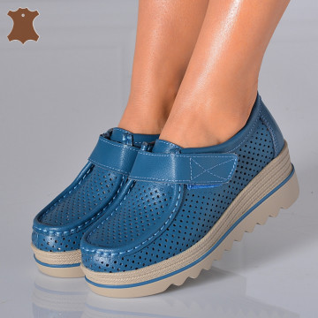 Pantofi Dama Piele Naturala Corso 6 Albastri- Need 4 Shoes