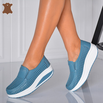 Pantofi Dama Piele Naturala Jet Albastri- Need 4 Shoes
