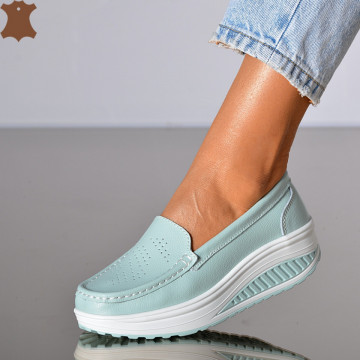 Pantofi Dama Piele Naturala Zena 2 Azur
