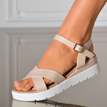 Sandale Cu Platforma Daphne Bej