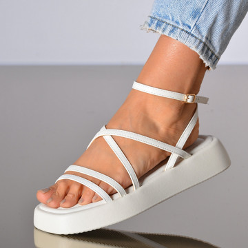 Sandale Cu Platforma Ildiko Albe- Need 4 Shoes