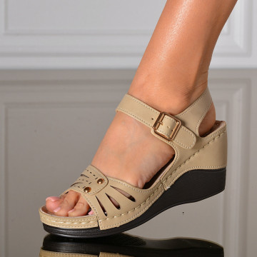 Sandale Cu Platforma Paris Bej - Need 4 Shoes