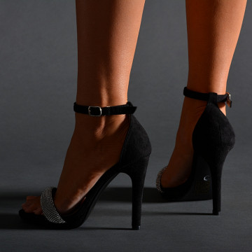 Sandale Dama Cu Toc Adriana 2 Negre - Need 4 Shoes