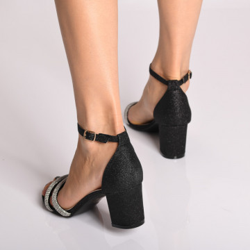Sandale Dama Cu Toc Camila Negre- Need 4 Shoes