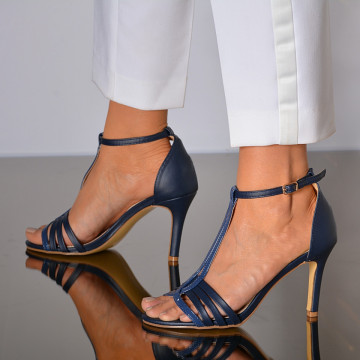 Sandale Dama Cu Toc Mikaela Navy- Need 4 Shoes
