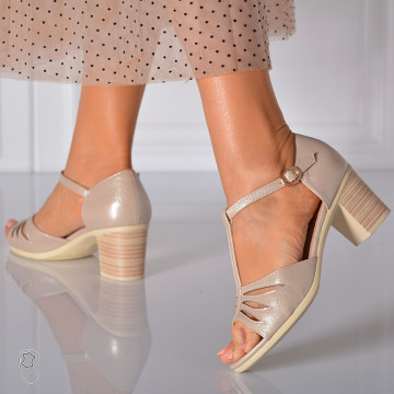 Sandale Dama Cu Toc Silvia 6 Bej- Need 4 Shoes