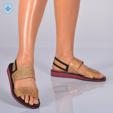 Sandale Dama Piele Naturala Ruby Aurii- Need 4 Shoes