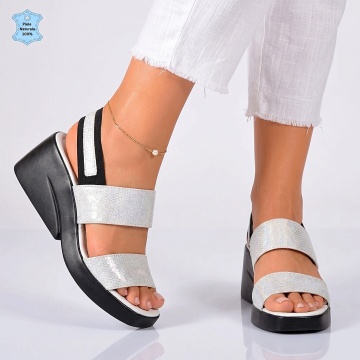 Sandale Piele Naturala Gemma 4 Argintii