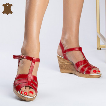 Sandale Piele Naturala Lili Red - Need 4 Shoes