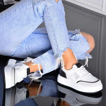 Adidasi Dama Leva Alb/Negru- Need 4 Shoes