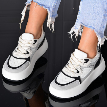 Adidasi Dama Narsia Alb/Negru- Need 4 Shoes