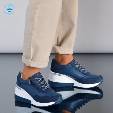 Adidasi Dama Piele Naturala Anaida Navy- Need 4 Shoes